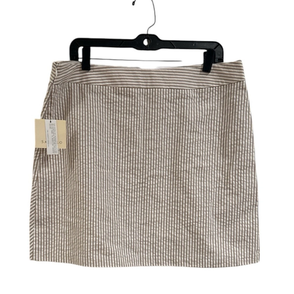 NWT‎ Sandro Women's Cotton Striped Short Skirt size 14
